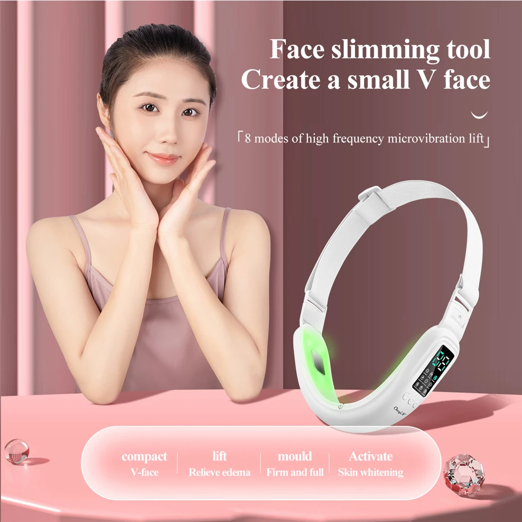 CkeyiN EMS cintura di sollevamento del viso LED Photon Therapy Face Slimming Vibration Massager riduce il doppio mento antirughe rassodante della pelle