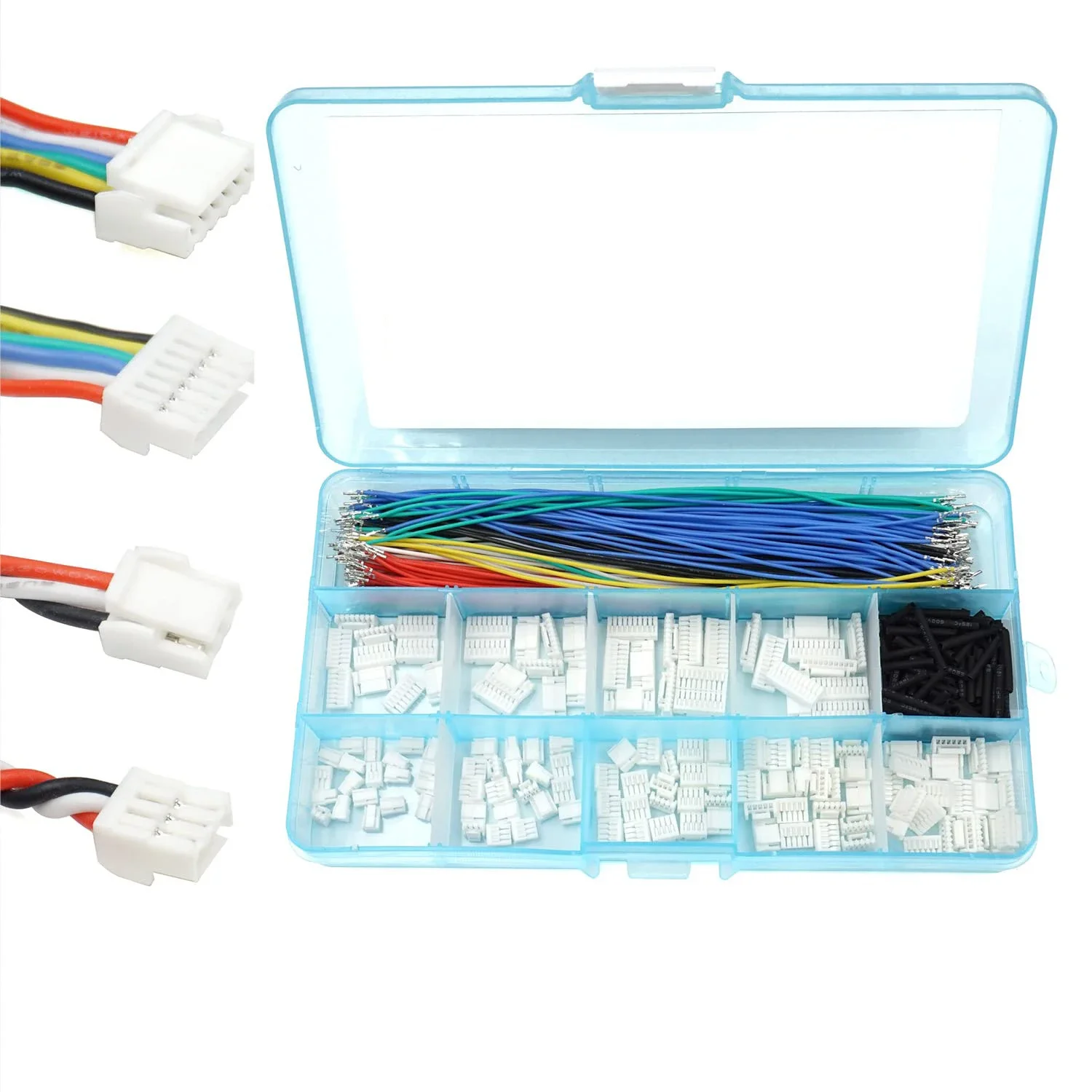 Kit de prise de connecteur XH avec fil de câble pré-serti, boîtier à 2 broches, 3 broches, 4 broches, 5 broches, 2.54 broches, câble adaptateur JST, compatible mâle et femelle, 6/7mm