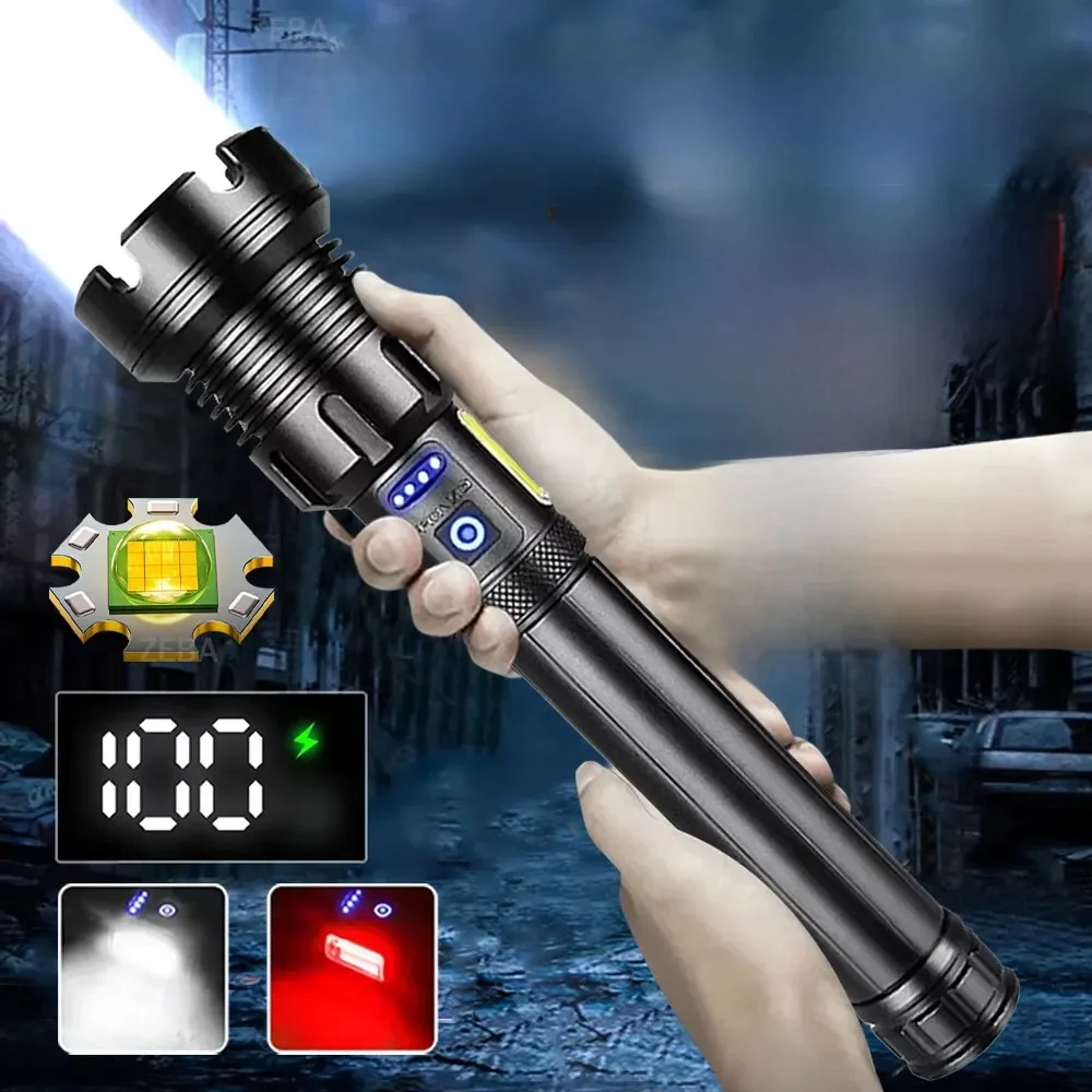 Haute puissance 10000000 LM XHP390 lampe de poche Rechargeable lumière forte lampe Super lumineuse militaire tactique lanterne Camp torche extérieure