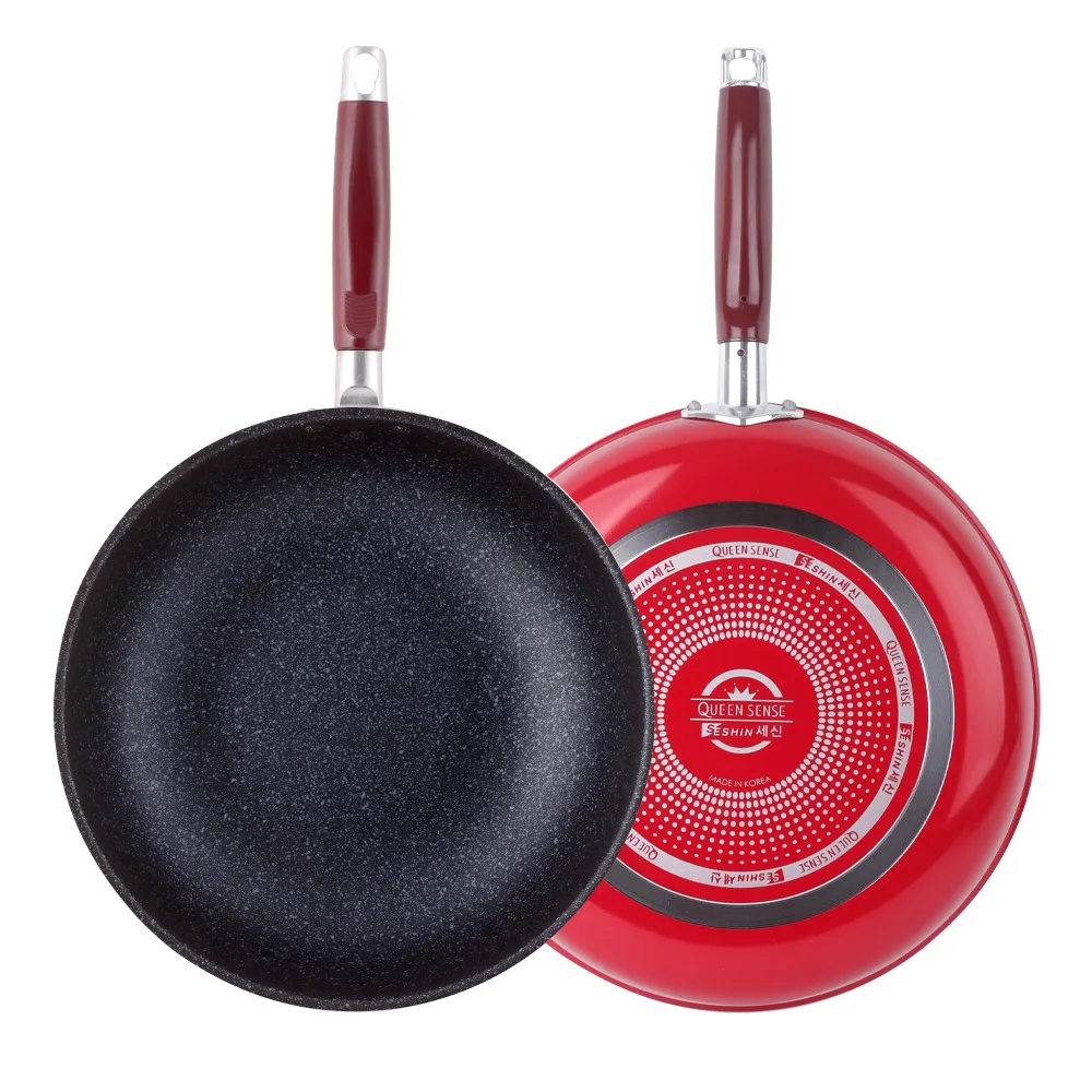 QUEENSENS-sartén de corte con inducciones generales, producción doméstica, hogar, hogar, Camping, oficina, ventilador, 28cm