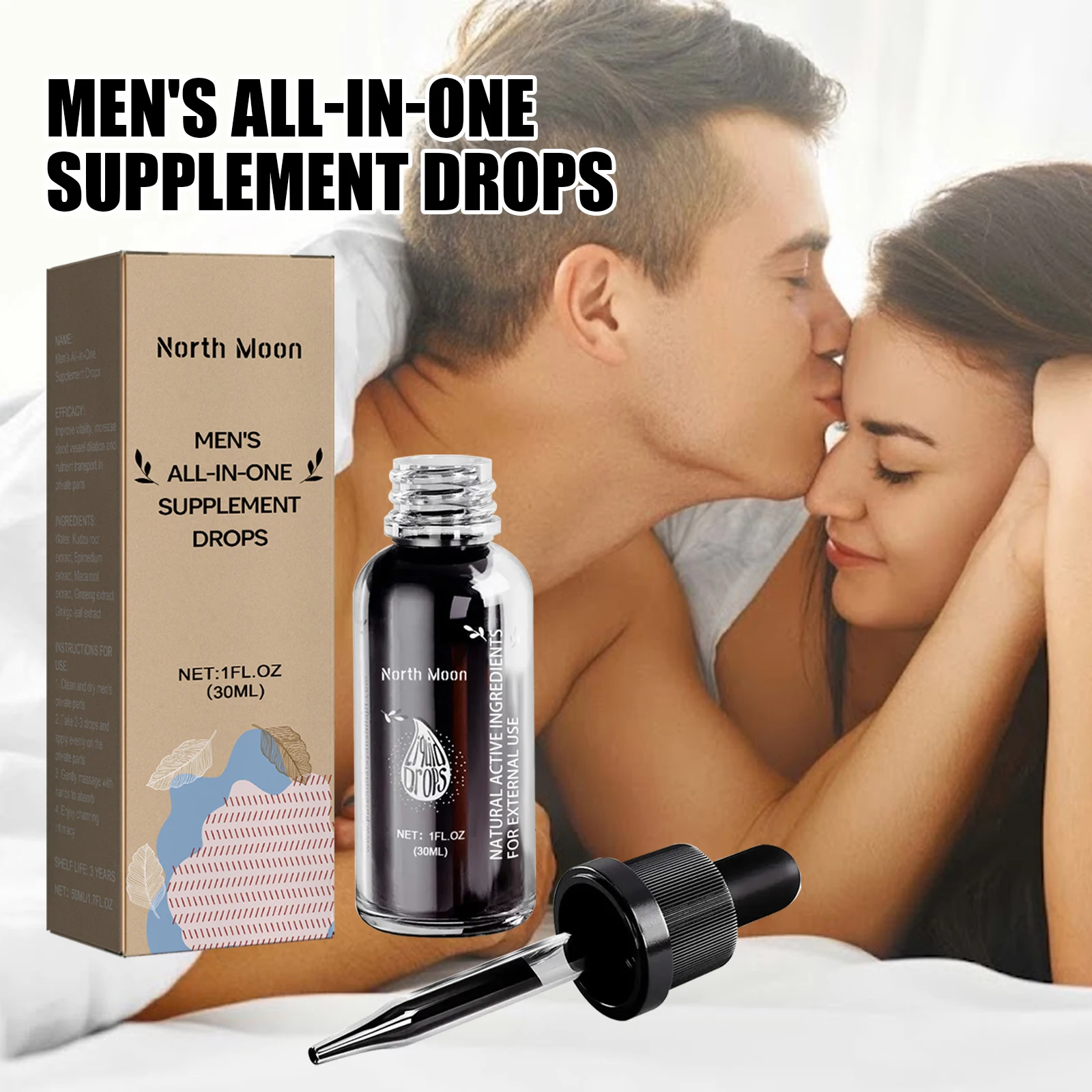 North Moon Men's Perfume Care Essential Oil to Enhance Men's Physical Endurance, Strong Physique, Massage Care Essential Oil