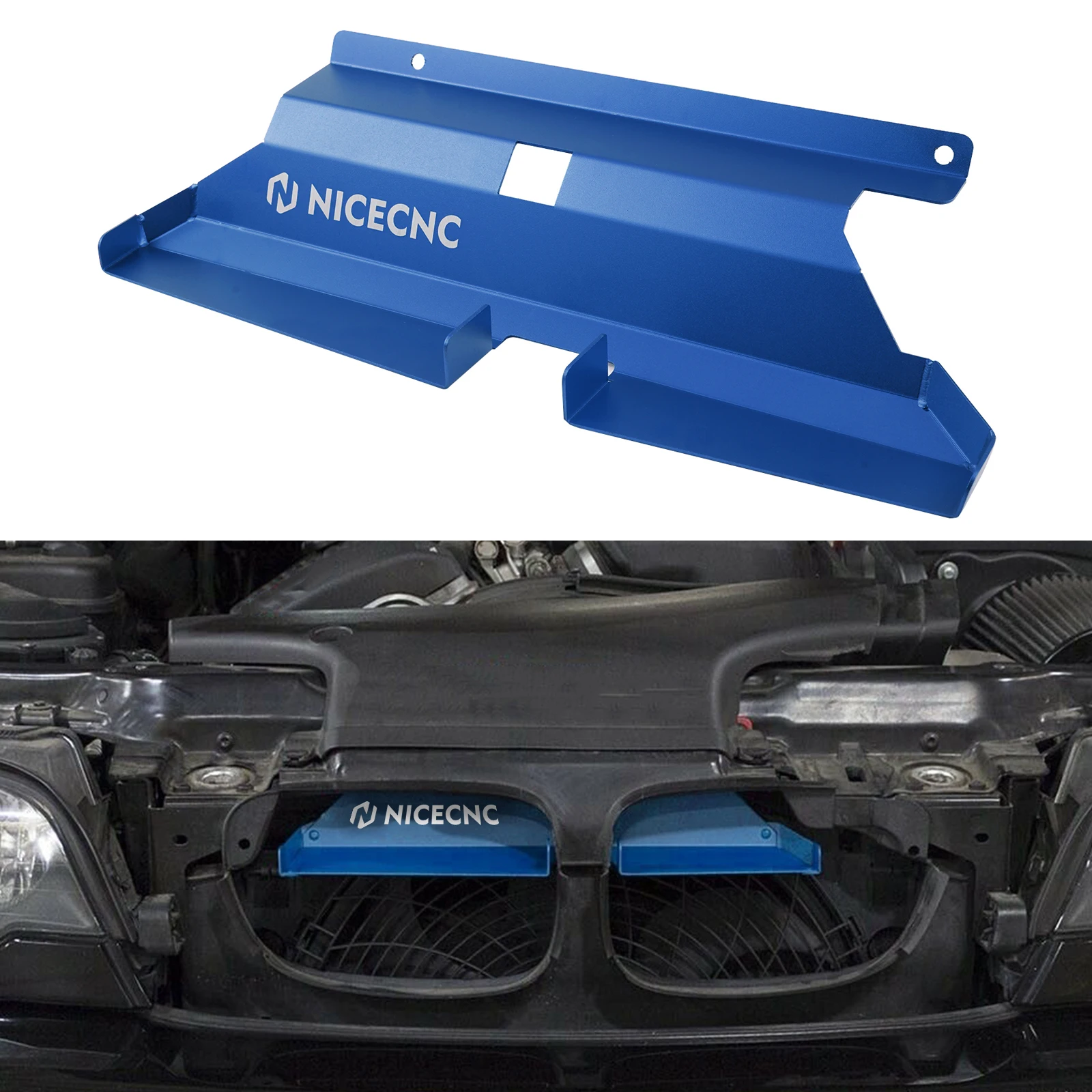 NICECNC Aluminum Blue Dynamic Intake Air Scoop for BMW E46 323Ci 323i 323is 325Ci 325i 325xi 328Ci 328i 328is 330Ci 330i 330xi