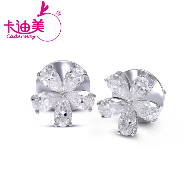 

CADERMAY S925 Sterlling Silver Trendy DEF VVS Pear Shape Moissanite High Quality Anniversary Gift Earrings For Women Jewelry