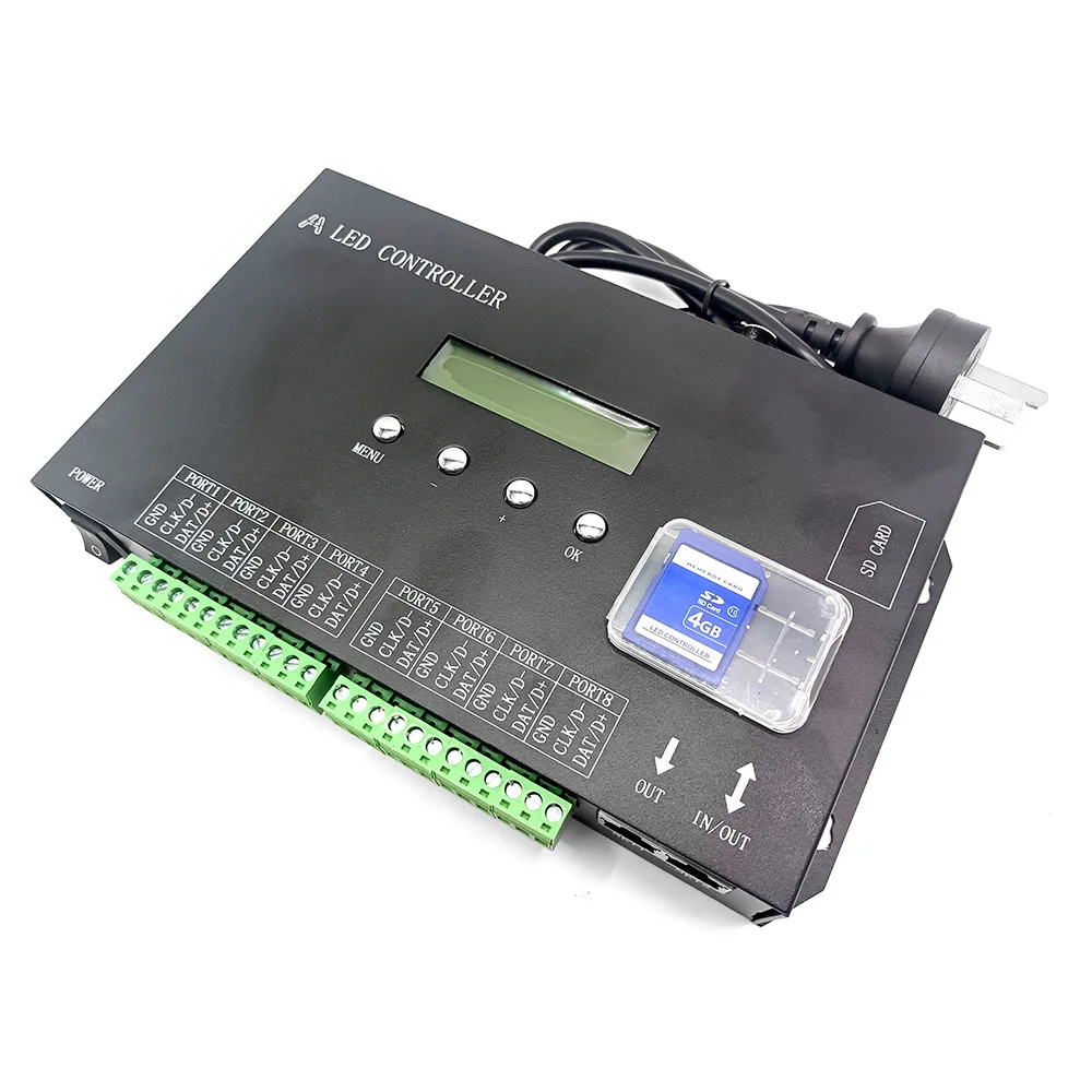H807SA 8CH H807SB WIFI 4CH Artnet/DMX To SPI LED Pixel Controller With SD Card For WS2811 WS2812B WS2815 WS2813 APA102 Led Strip