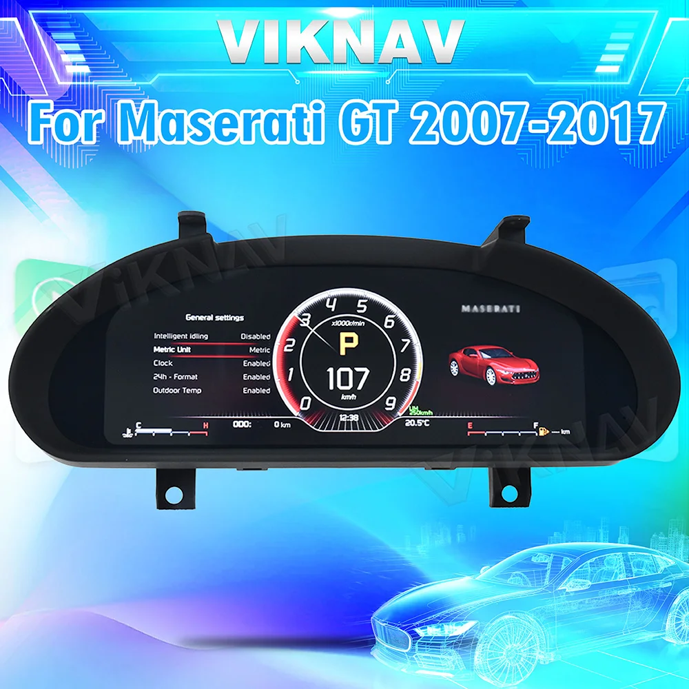 

Viknav 12,3 дюймовый автомобильный ЖК цифровой кластер спидометр для Maserati GT GC granтуризм 2007-2017 приборная панель виртуальный кокк