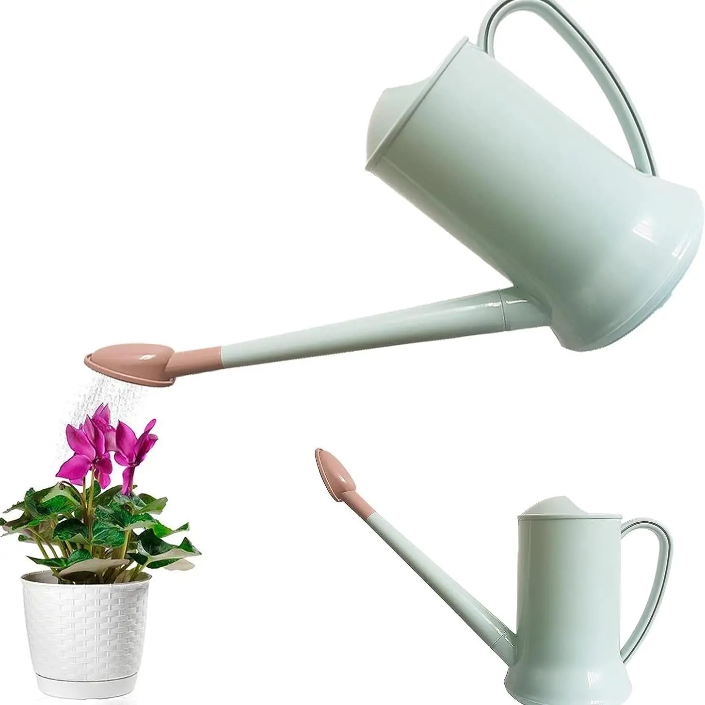 2 Litre Watering Can Long Spout Plastic Detachable Sprinkler Plant Watering Pot Lightweight Water Sprayer Watering Bottle