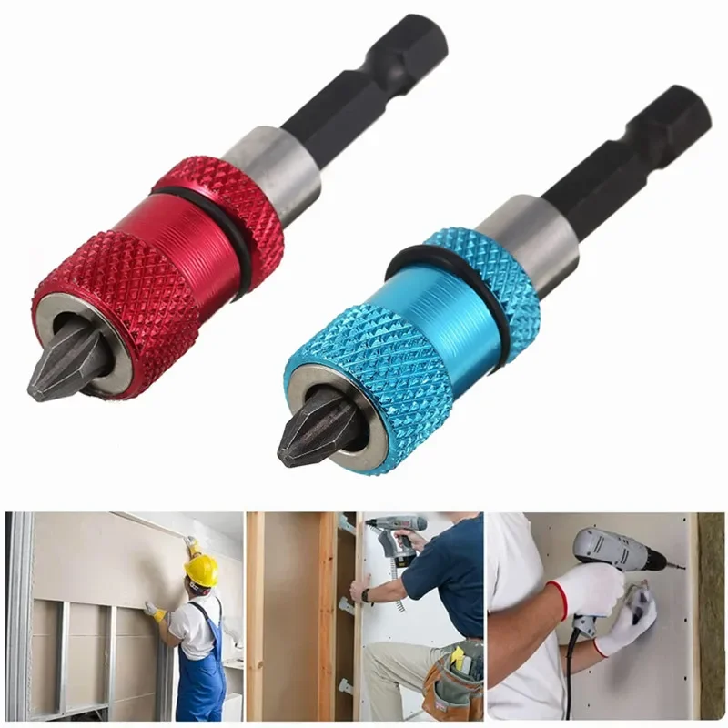 Porte-embout magnétique avec embouts de tournevis Phillips PH2, embouts de tournevis à tige hexagonale de 1/4 pouces, support de vis à profondeur réglable de 60mm de longueur