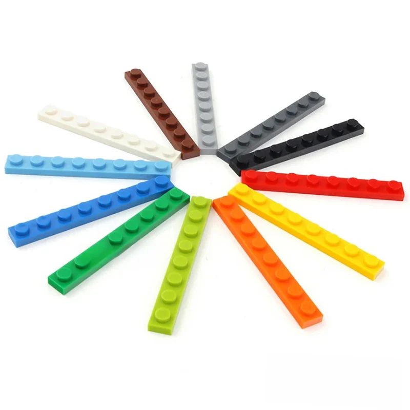 60 stücke DIY Bausteine Dünne Zahlen Bricks 1x8 Punkte 12 Farbe Pädagogisches Kreative Größe