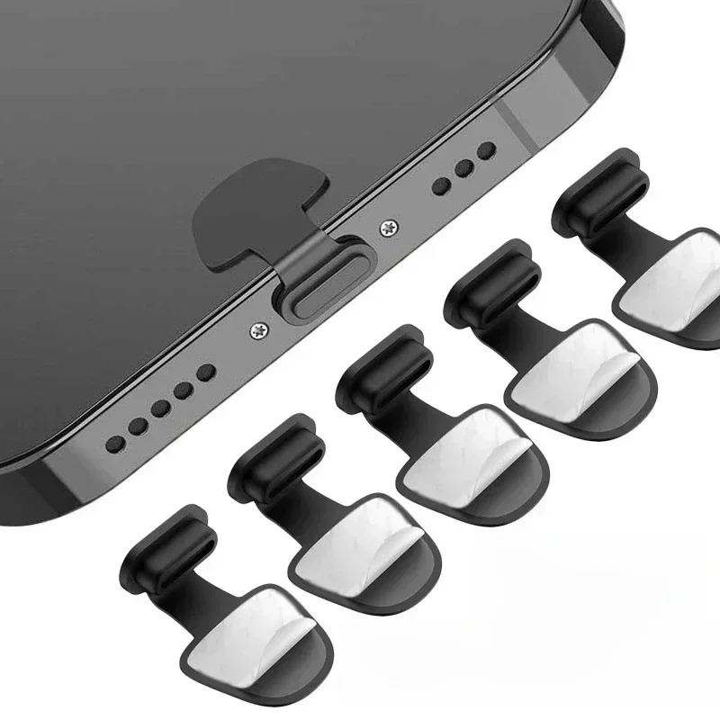 Bouchon Anti-poussière pour Port de chargement, pour IPhone Samsung, protection de Port USB type-c, bouchons Anti-poussière en Silicone, capuchon Anti-perte, 2/4/6 pièces