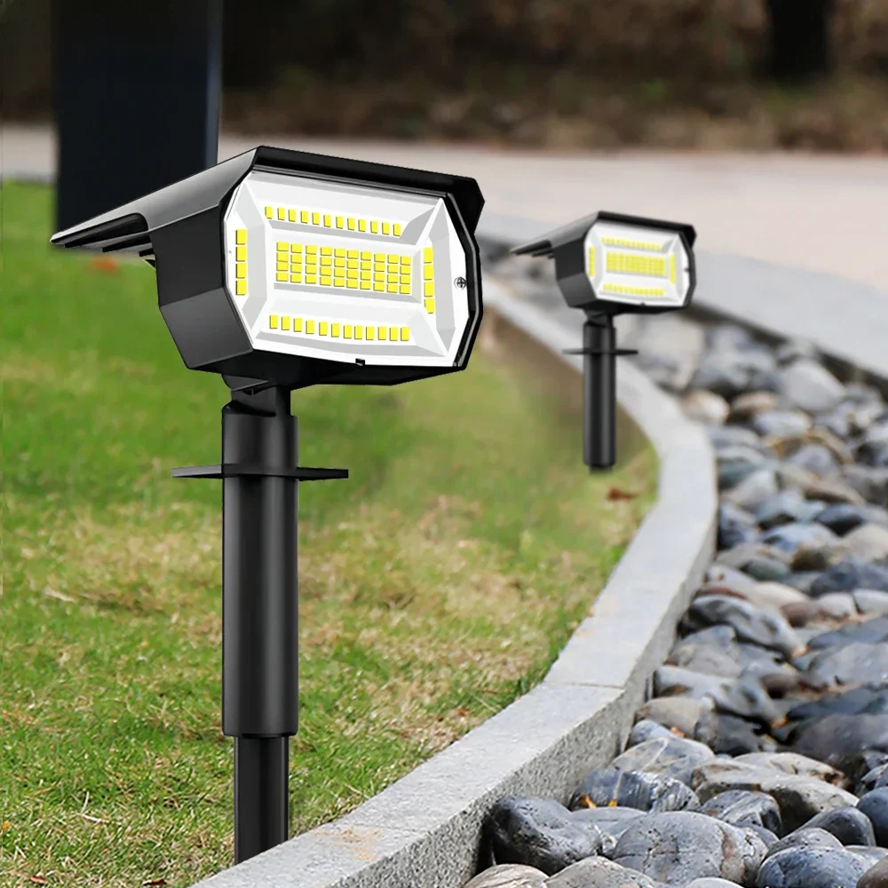 Outdoor 72/68 LED zonne-landschapsspots IP65 waterdicht zonne-licht met 3 modi zonne-tuinverlichting voor buiten tuin - afbeelding 2