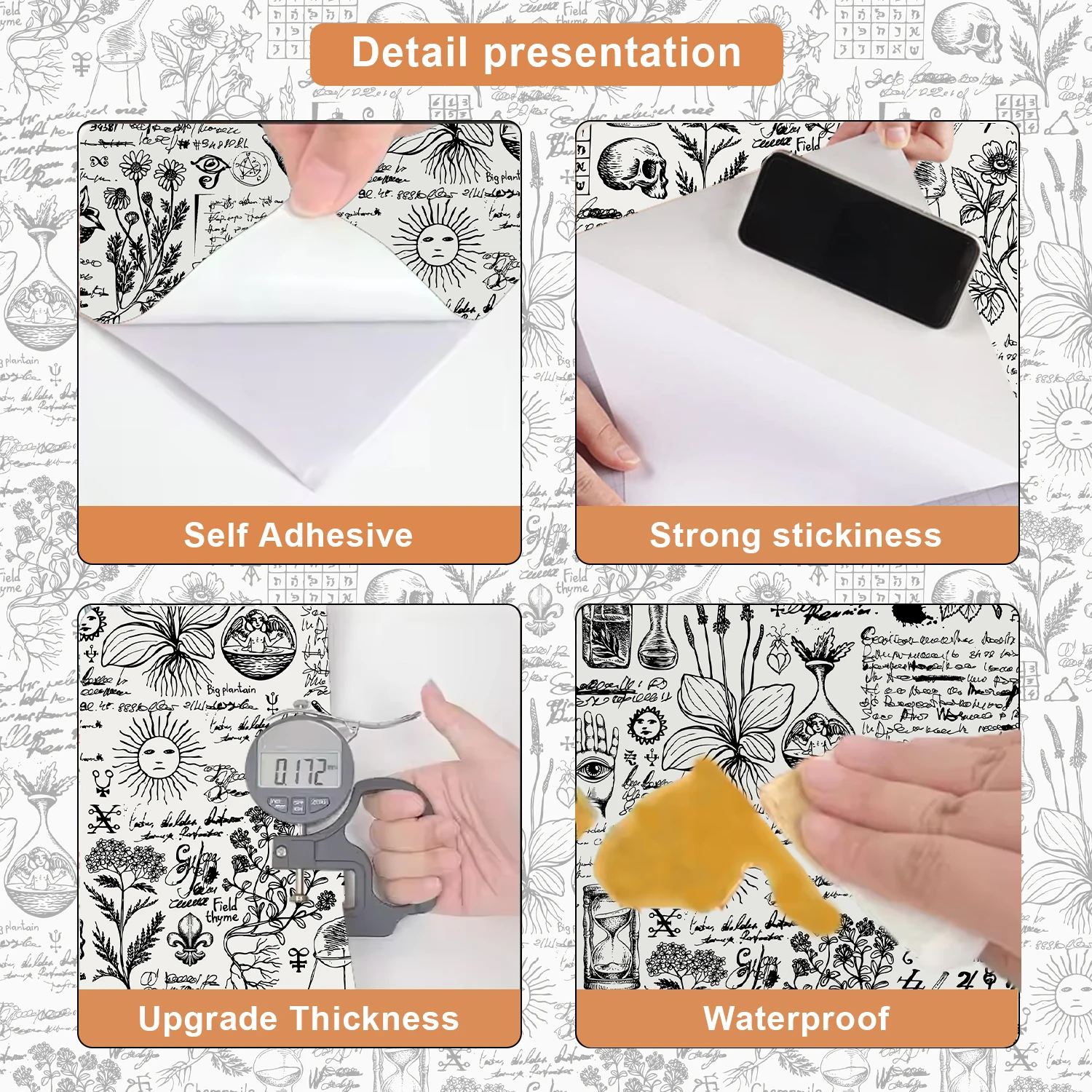 مخطوطة المرايين القديمة الفن خلفية خزانة باب خزانة الملابس جدارية رائعة للإزالة غرفة نوم غرفة المعيشة ديكور المنزل مقاوم للماء