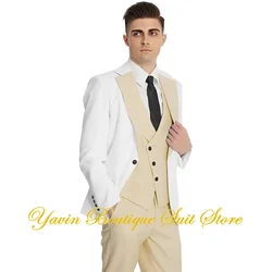 Slim Fit Men's Suit 3 Pieces Wedding Prom Tuxedo Formal Business Suits for Men Blazer Vest Pants Set