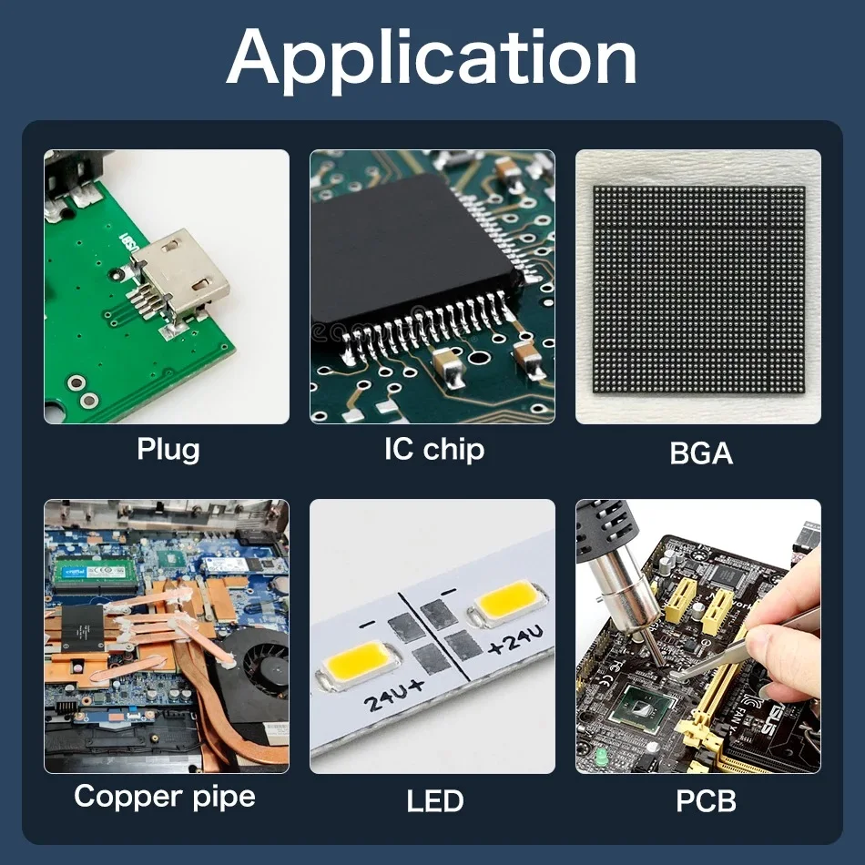 Lead free solder paste needle tube solder material suitable for USB soldering of chips at various melting temperatures