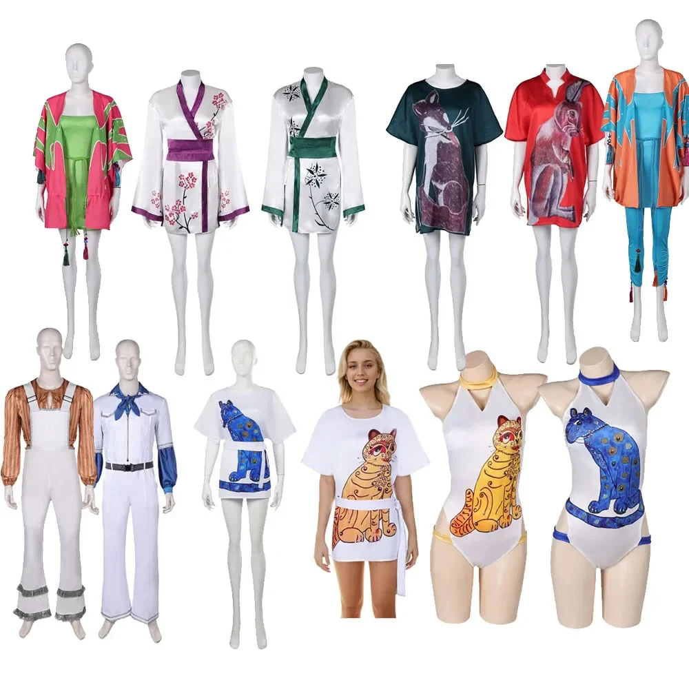 Anni-Frid Cosplay Kimono Agnetha Rollenspel Retro Nachtkleding Mantel Outfit Kostuum Halloween Party Fantasy Pak Badjas - afbeelding 2