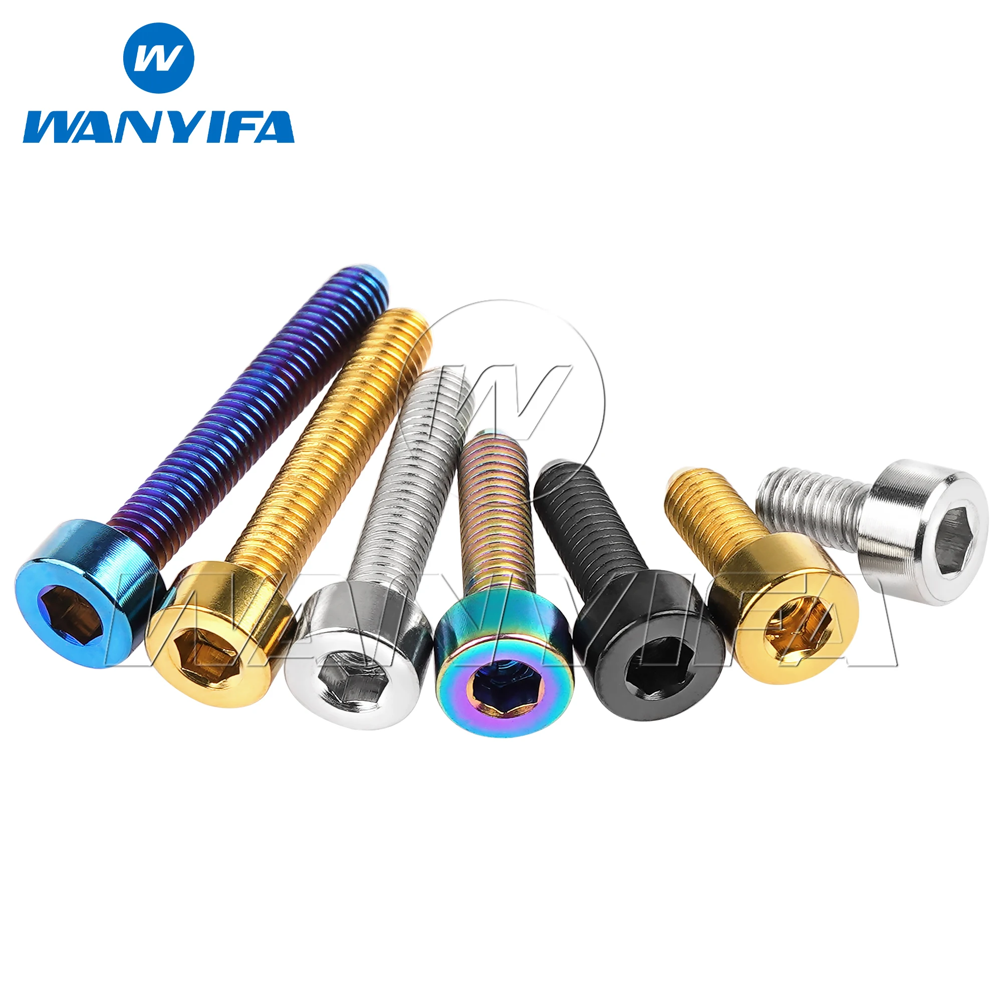 Wanyifa 6pcs Titanium Bolt M3x6 8 10 12 15 18 20mm Cap Socket Hex Head Screws for Model Aircraft Ti Fastener