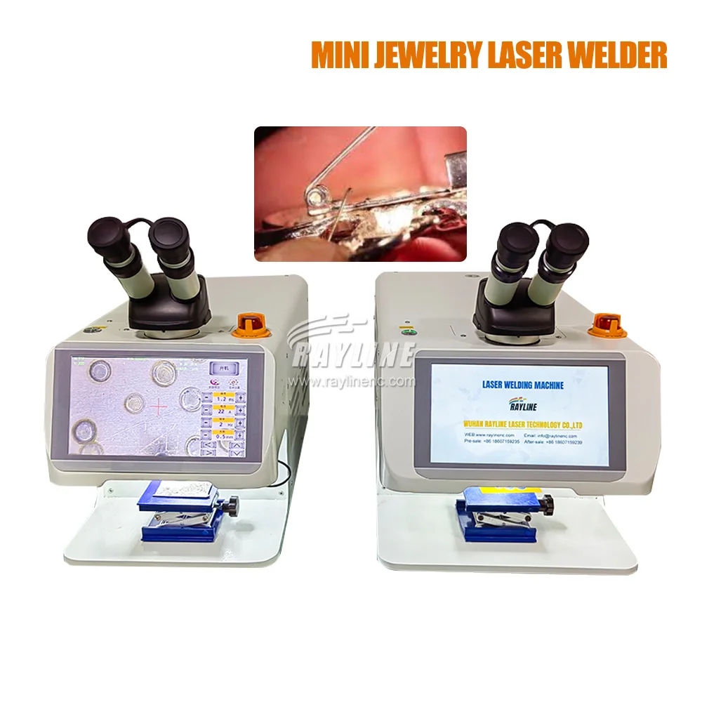 200W Jewelry Laser Welding Machine Mini Portable YAG Laser Solder 13.2'' CCD Gold Silver Ring Carbon Steel Metal Watch Soldering