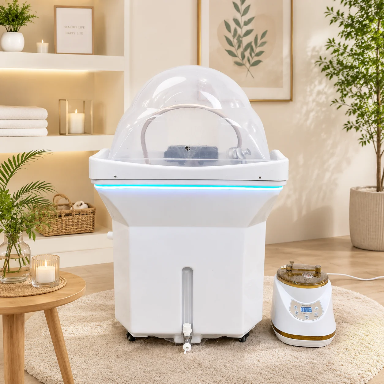

Portable Head Spa Shampoo Basin, with a 60-liter Water Storage Capacity and a Steam Function, Suitable for Use in Beauty Salons