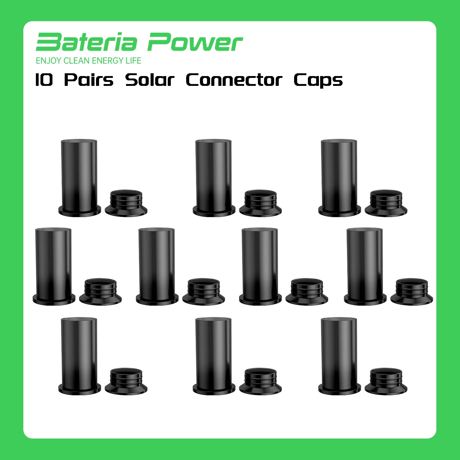 

10 Pairs Solar Connector Caps, Weather Resistant Dust Male and Female Cap for Solar Connectors