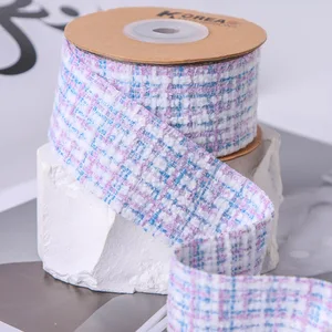 25 mm 40 mm Watte Wolle Wolle Stoff Tweed DIY Tape machen Bowknots Kinder Haarzubehör Material aus Nähkette hergestellt 12 Hauptverkauf Tweed Ribbon - №8