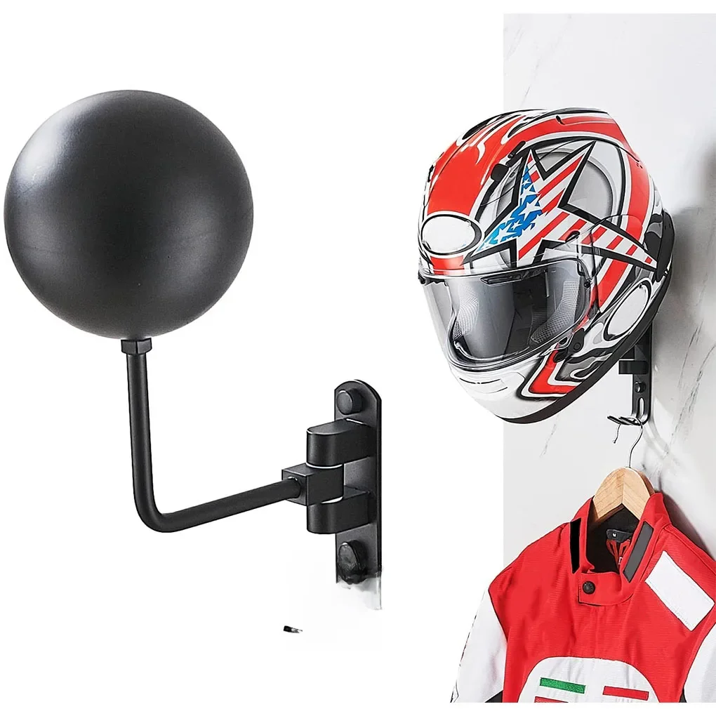 AliExpress elenxs Motorcycle Helmet Rack Wall Mount Stain Steel Helmet Holder 180° Helmet Hanger with Double Hook Bike