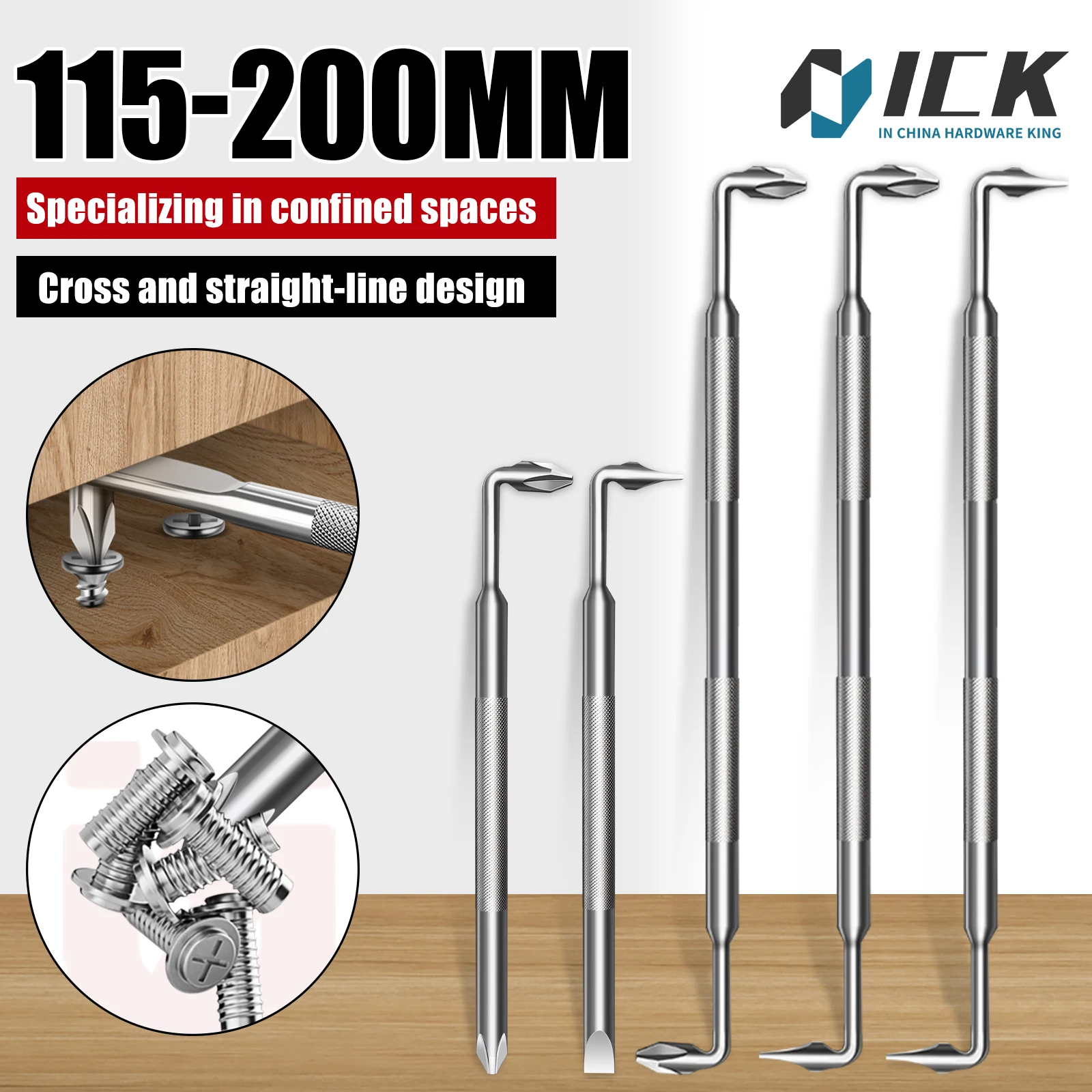 

90° L Shape Z Shape Phillips SLOTTED Head Screwdriver Fish Scale Knurling Ultra Tight Spaces Magnetic Rust Proof Electroplated