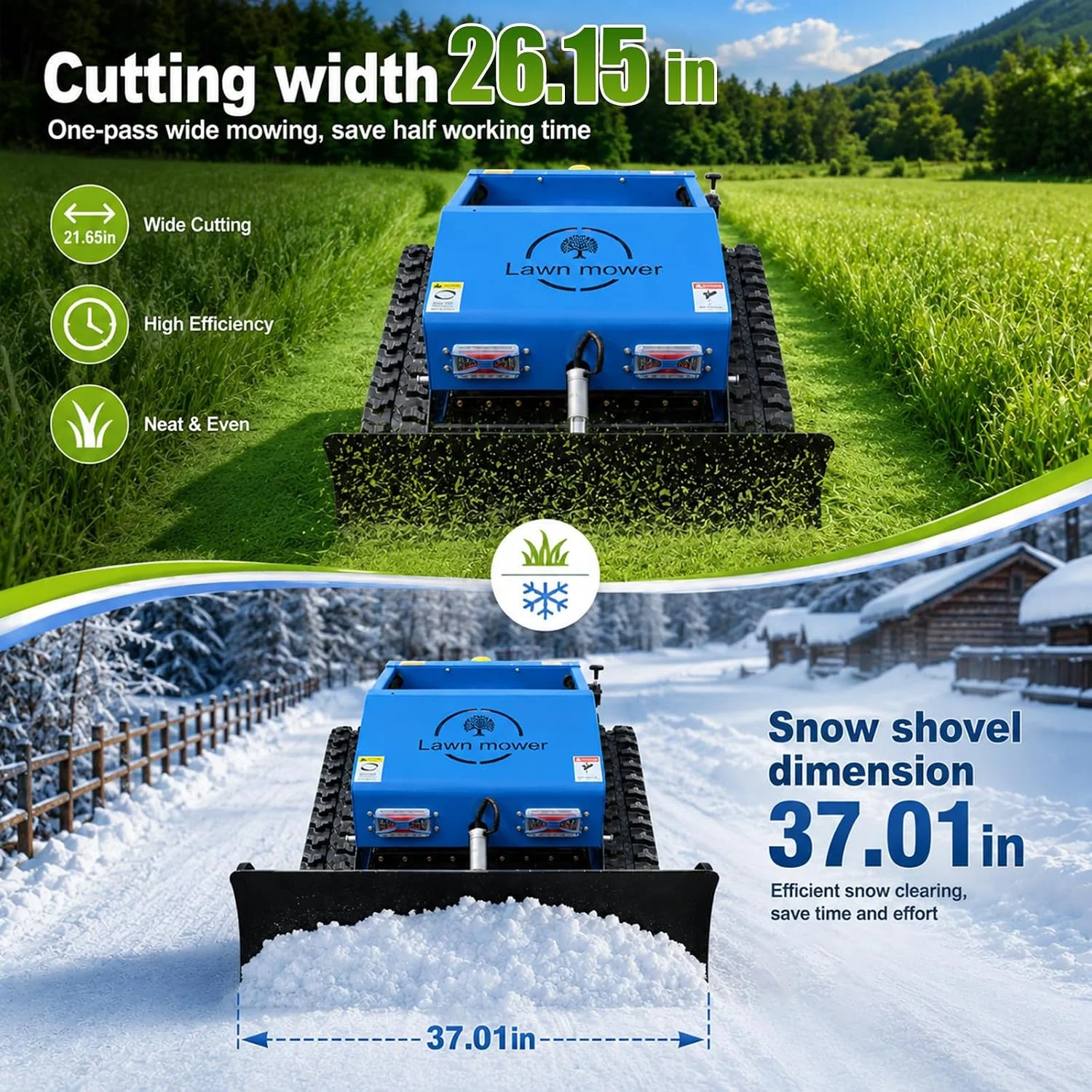 All Terrain Multi Functional Customized Lawn Mower Wide Cutting Range Long Remote Control Distance Trusted by Global Buyers