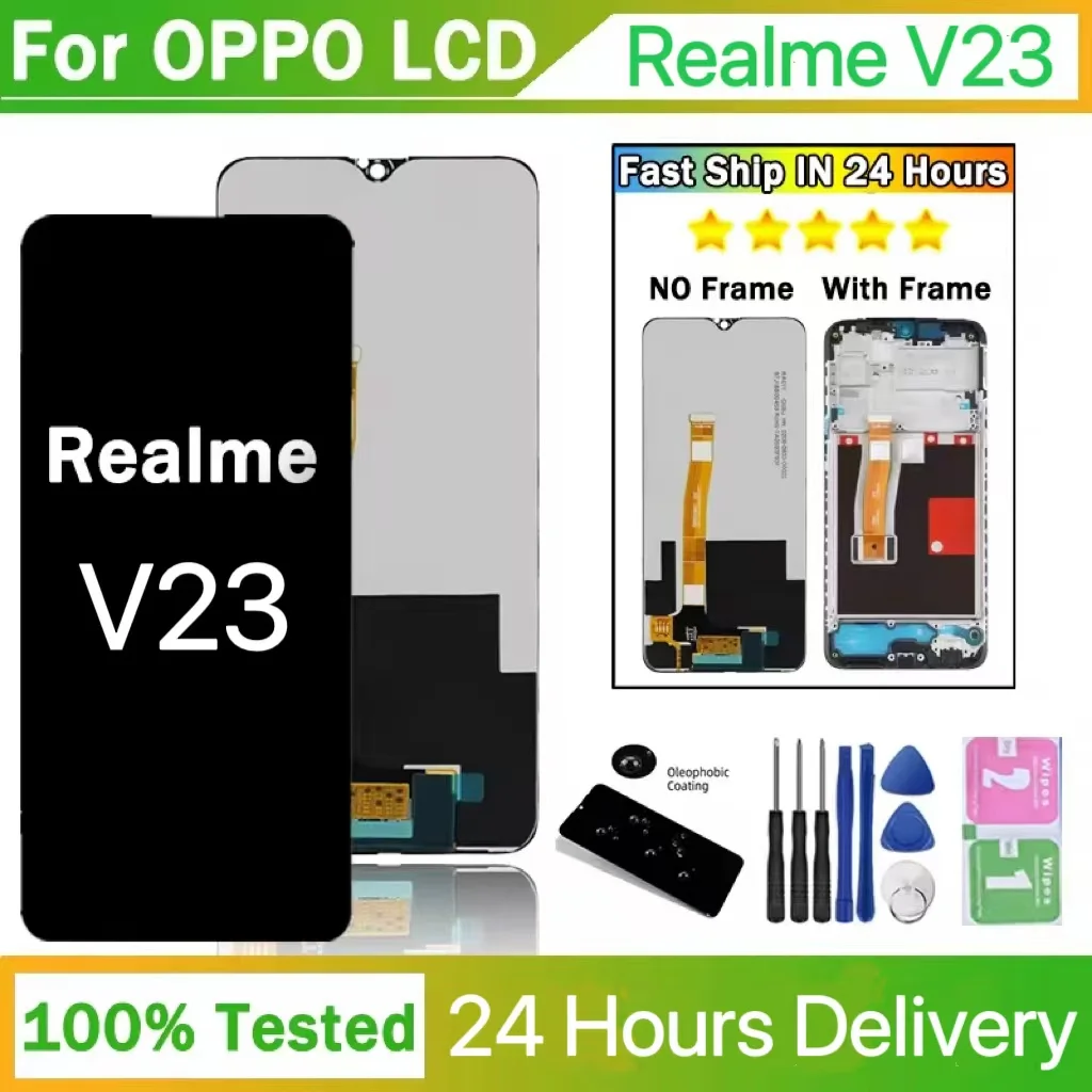 

6.58"NEW Original IPS Screen For Oppo Realme V23 4G 2022 LCD Display Screen Touch Panel Digitizer With Frame Assembly For v23lcd