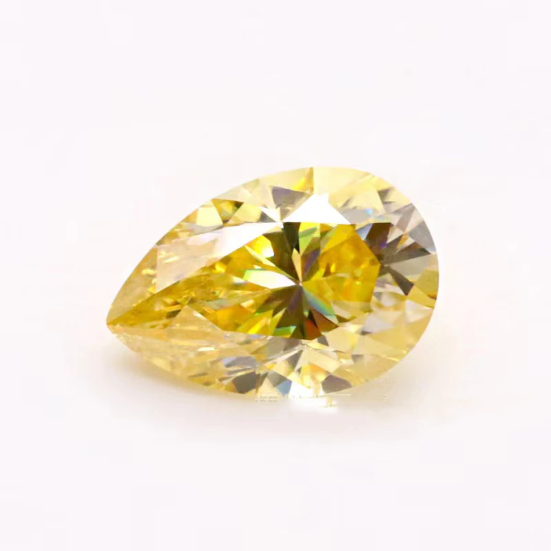 

0.5-3 Carat Lemon Color Pear Cut Moissanite Loose Stones Pass Diamond Test Moissanite Lose Gemstones for Diy Jewelry Making