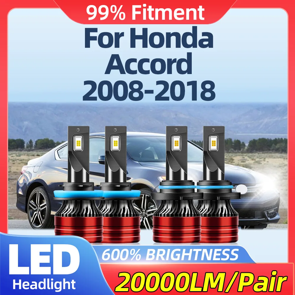 

240 лм, автомобильные фары Canbus, 2008 Вт, лампы головного света 12 В, автомобильные фары для Honda Accord 2013-2014, 2016, 2015, 2017, 2018