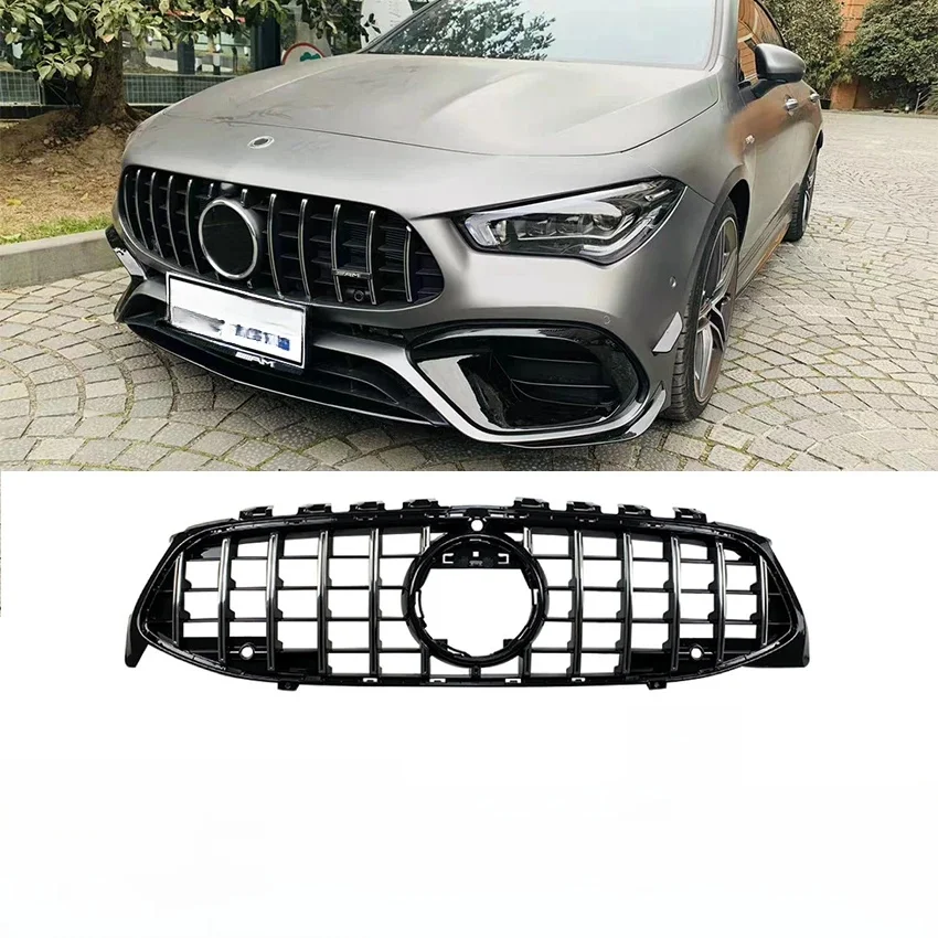 Voorbumper Grille Hood Tuning voor Mercedes Benz CLA AMG W118 C118 CLA 180 200 250 CLA 45 35 2019-2024 GT Stijl Grille Grill - afbeelding 2