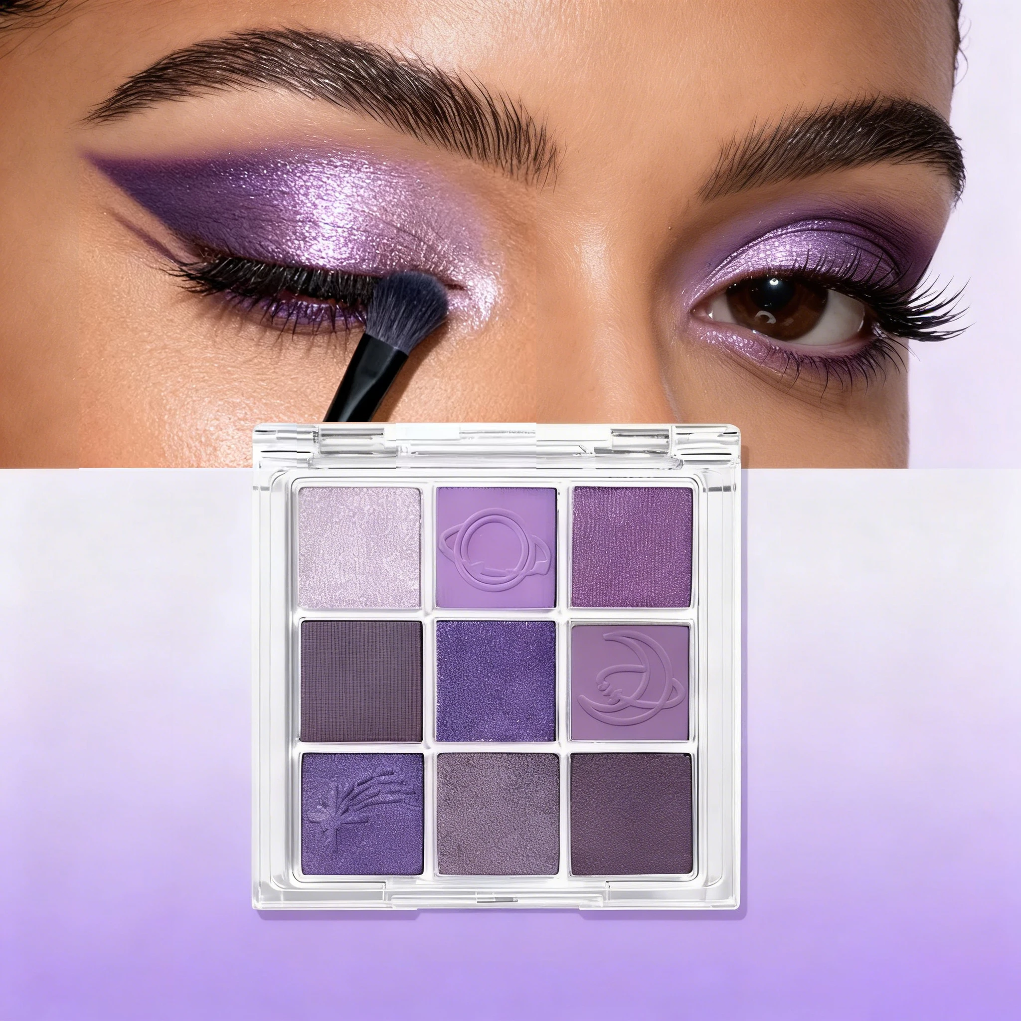 Dreamlike Nine-Color Purple Eyeshadow Palette Long-Lasting And Waterproof Matte And Shimmer Finishes Smokey Eye Makeup Palette
