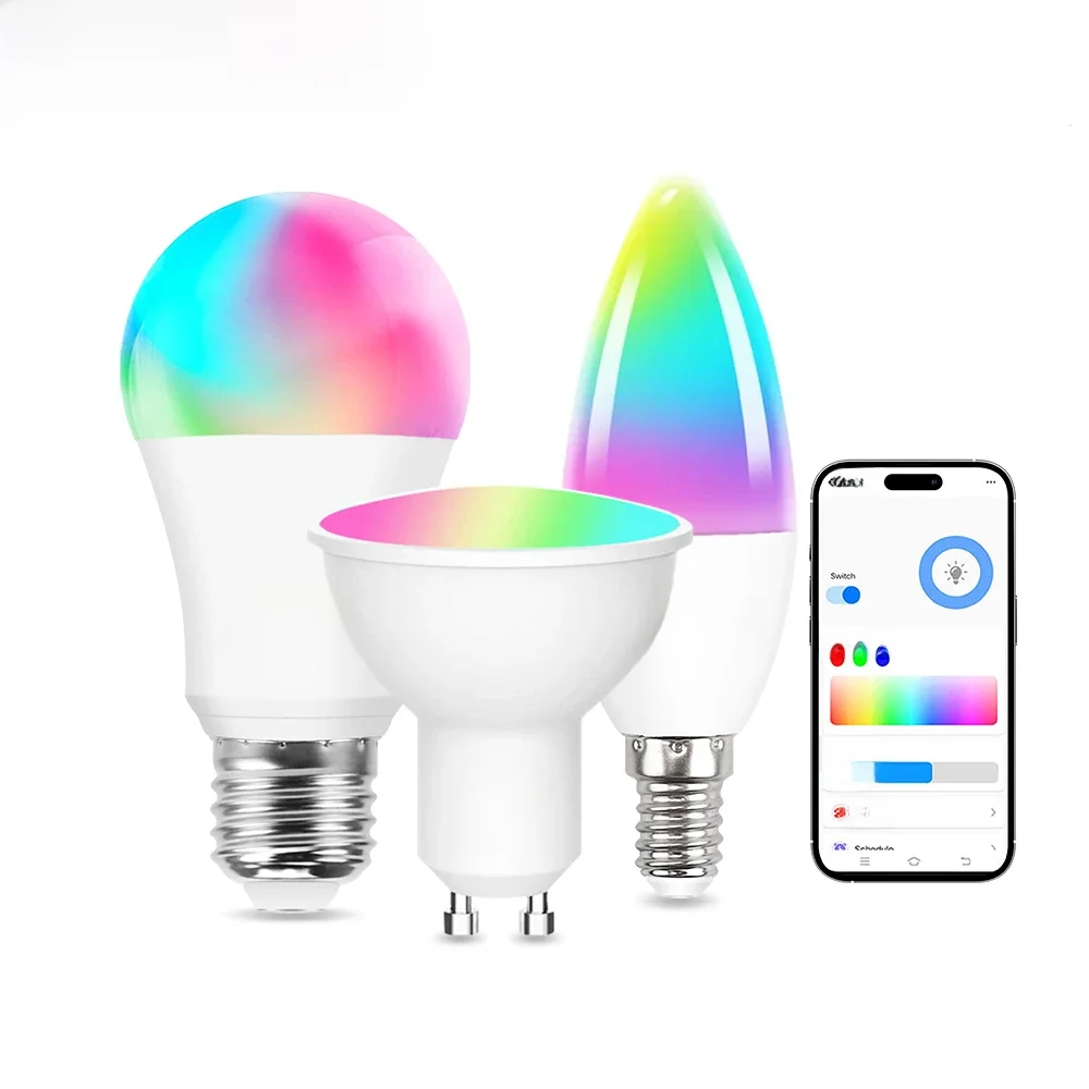 Smart WiFi Zigbee LED Light Bulb Dimmable E27 E14 GU10 RGBCW 2700-6500K LED Candle Lamp For Ewelink APP Alexa Google Home Yandex