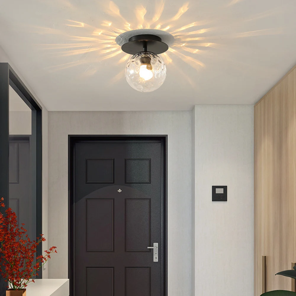 Nordic Simple Modern Round Glass Ball Ceiling Lamp Living Room Lighting Hallway Ceiling Light Bedroom Lamp Led Light
