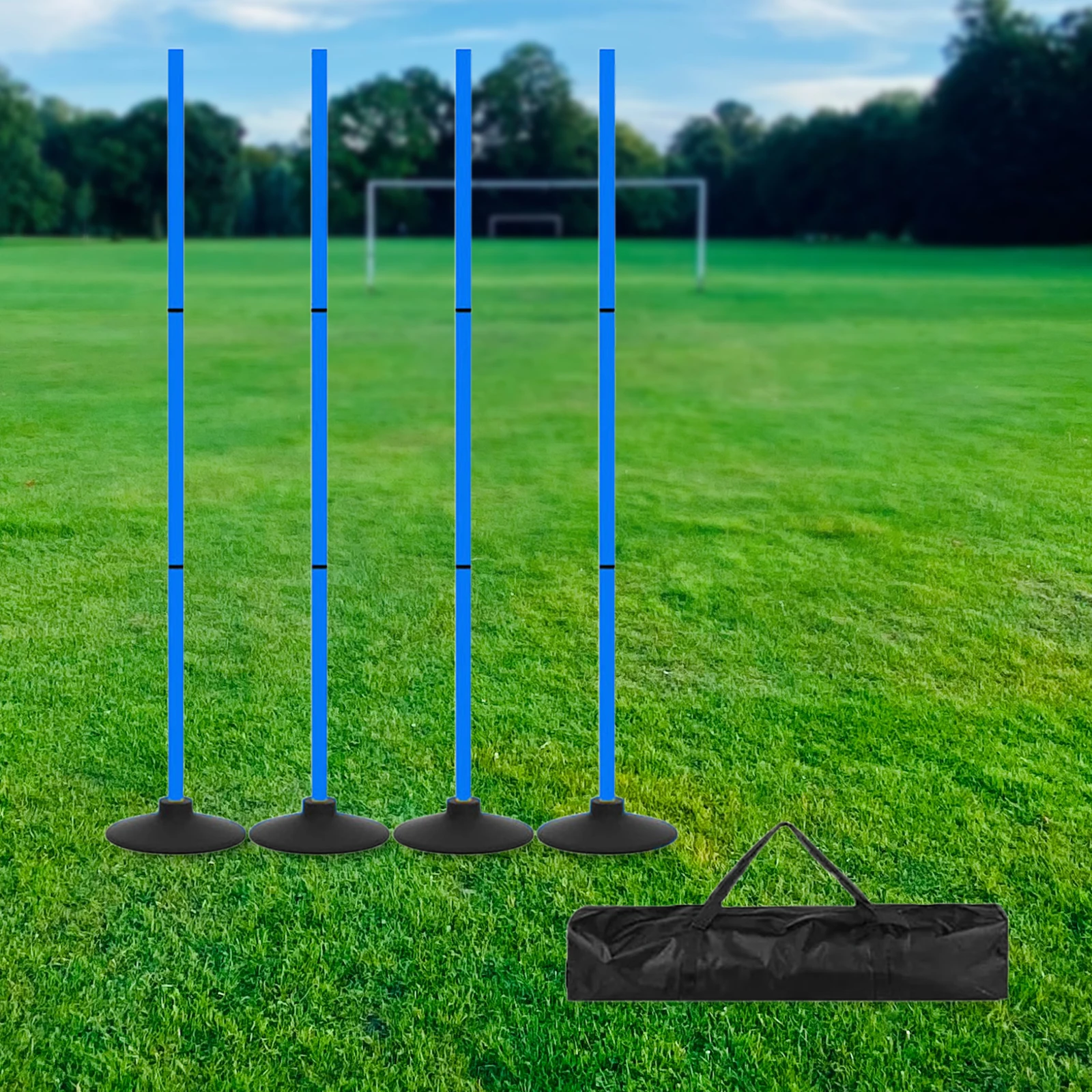 4 pçs pólos de treinamento de agilidade de futebol pólo de agilidade de futebol varas de velocidade de treinamento esportivo para jogos de equipe jogos ao ar livre