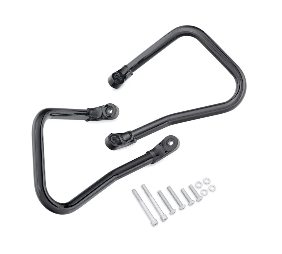 Heritage Classic Rear Bolt-on Saddlebag Guard Crash Bar for Harley 2018-Later Softail Heritage Classic FLHC FLHCS, Chrome/Black