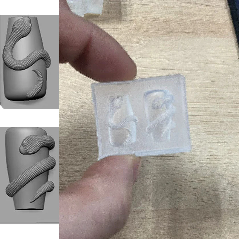 1Pc 3D Snake Nail Silicone Carving Mold Sexy Snake DIY Party Nail Decoration Art Nail Beauty Charm