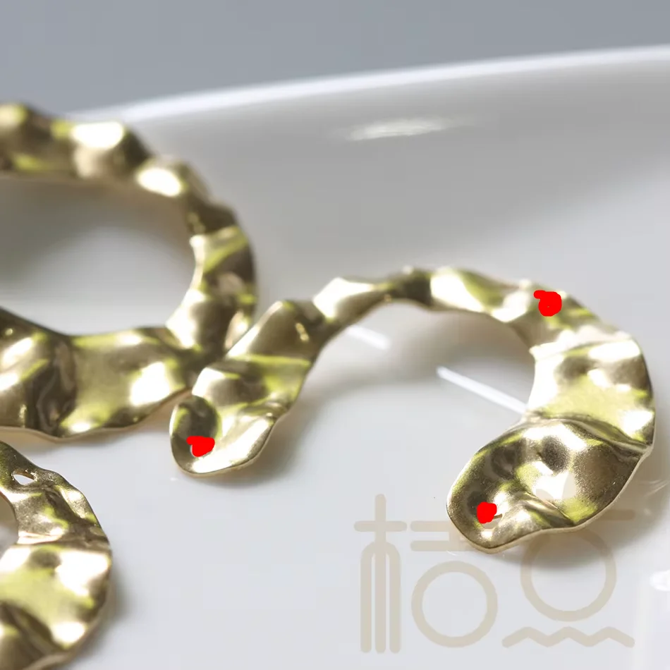 DIY Supply-Premium Plated Solid Brass Finding Waved-Textured Link - U Shape with 3 Holes - 30x25mm (4183C)
