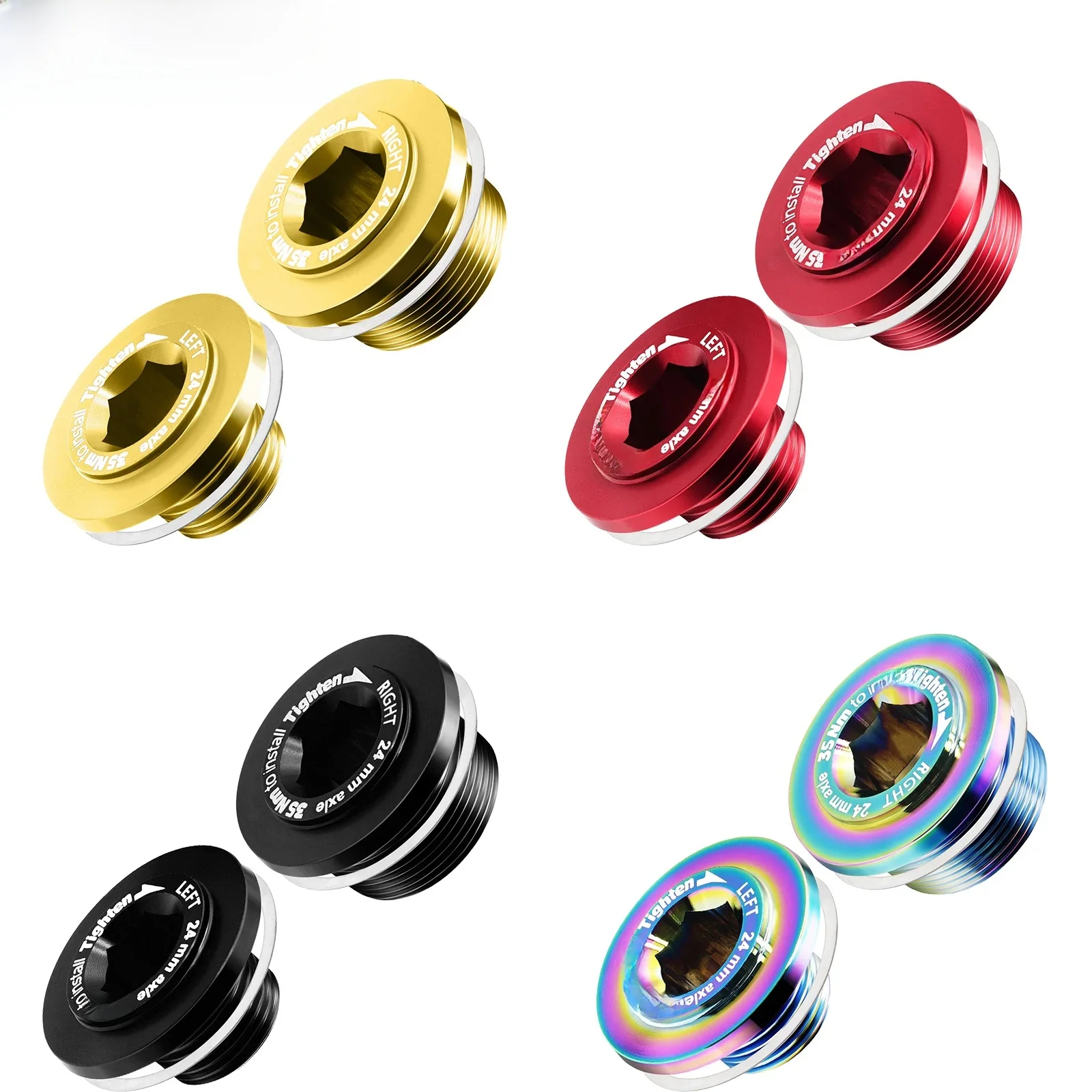 AliExpress ALLTOO Bike Part 1pair screws Left&rRight FOR ROTOR Bicycle Crank Arm Bolt Self-Extracting 24MM axis Aldhu Vegast Locking screw