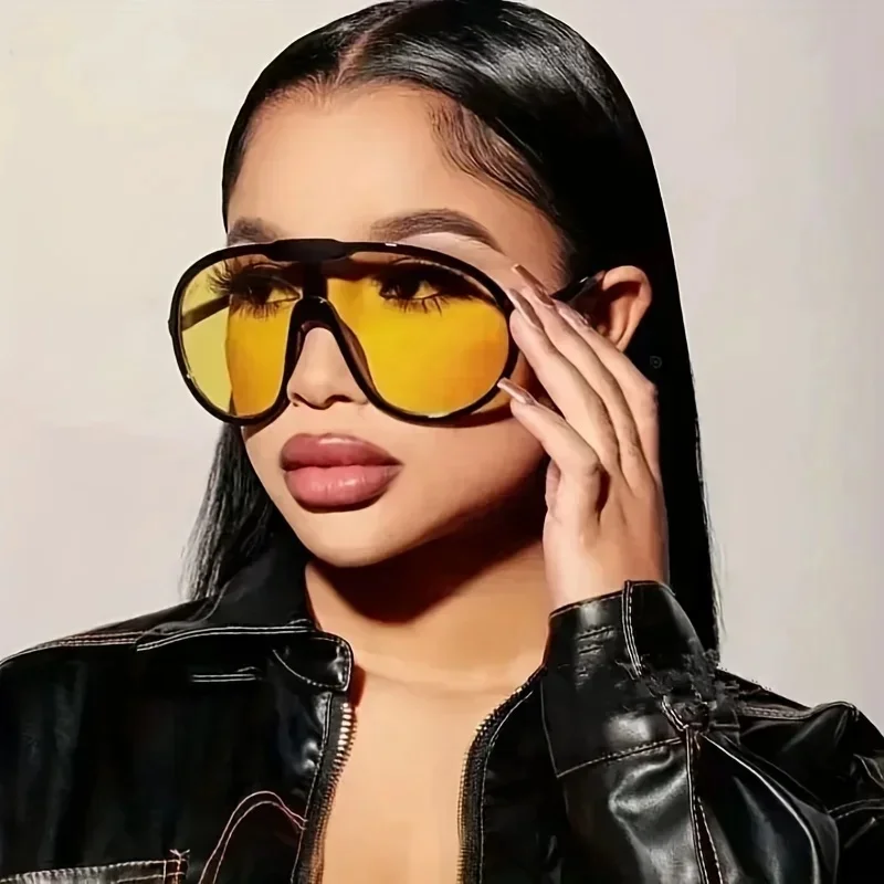 AliExpress EACdweq Oversized Square Sunglasses Women Punk Fashion Big Frame Vintage Cycling Sun Glasses Men Shades Retro Gradient Shades UV400