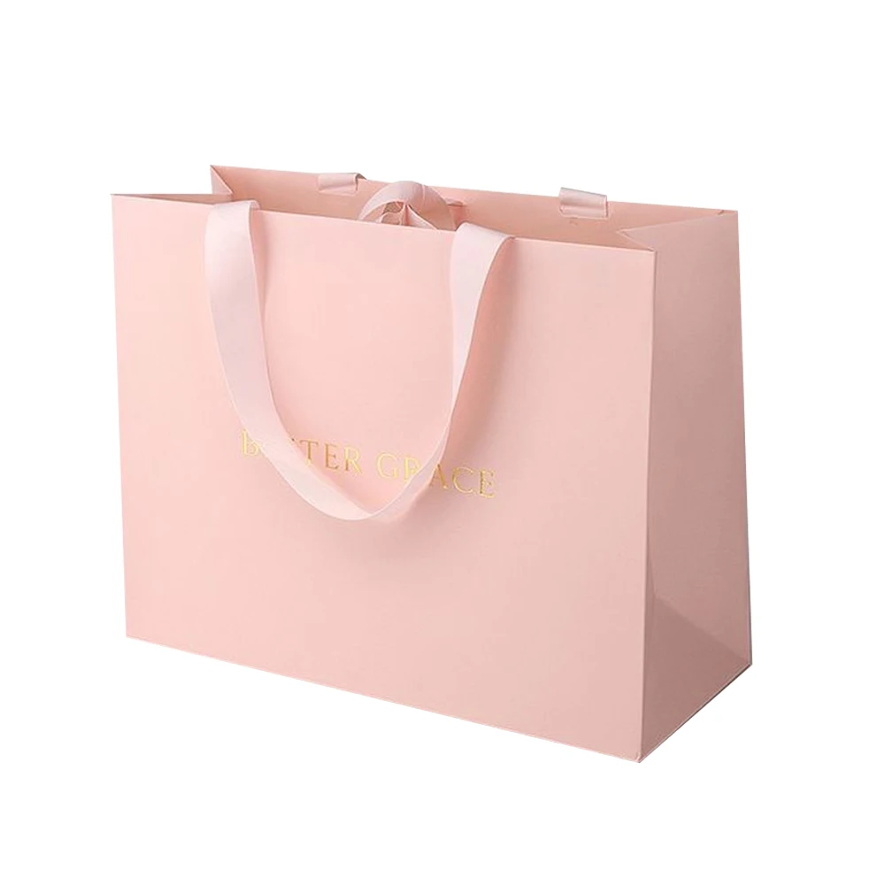 Best Price Custom Coated Paper Matt Black Gift Bag With Ribbon Bow