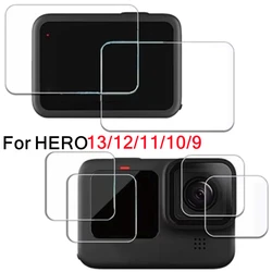 Защита экрана для Go Pro Hero 13 12 11 10 9, черное закаленное стекло для объектива камеры, Защитная пленка для GoPro Hero 12 11 10 9 Hero13