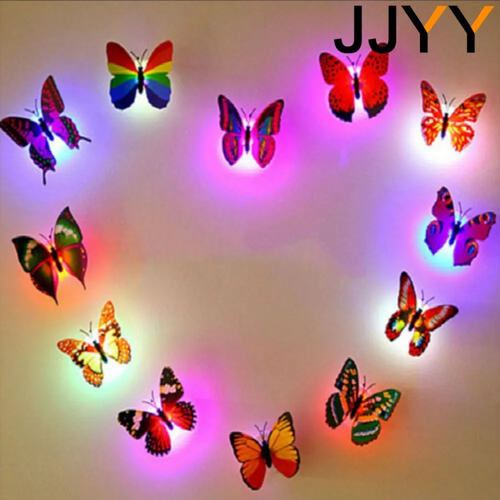 JJYY NEW Color Changing Cute Butterfly LED Night Light Home Room Desk Wall Decor,Colorful night light, birthday party light