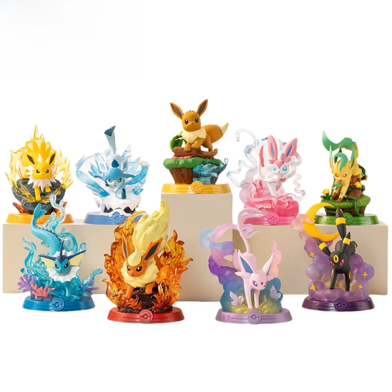 Oryginalna oryginalna figurka Pokemon Eevee Sylveon Vaporeon Umbreon Espeon Flareon 9Style Anime Collection Model Doll Toy Gift — zdjęcie 2