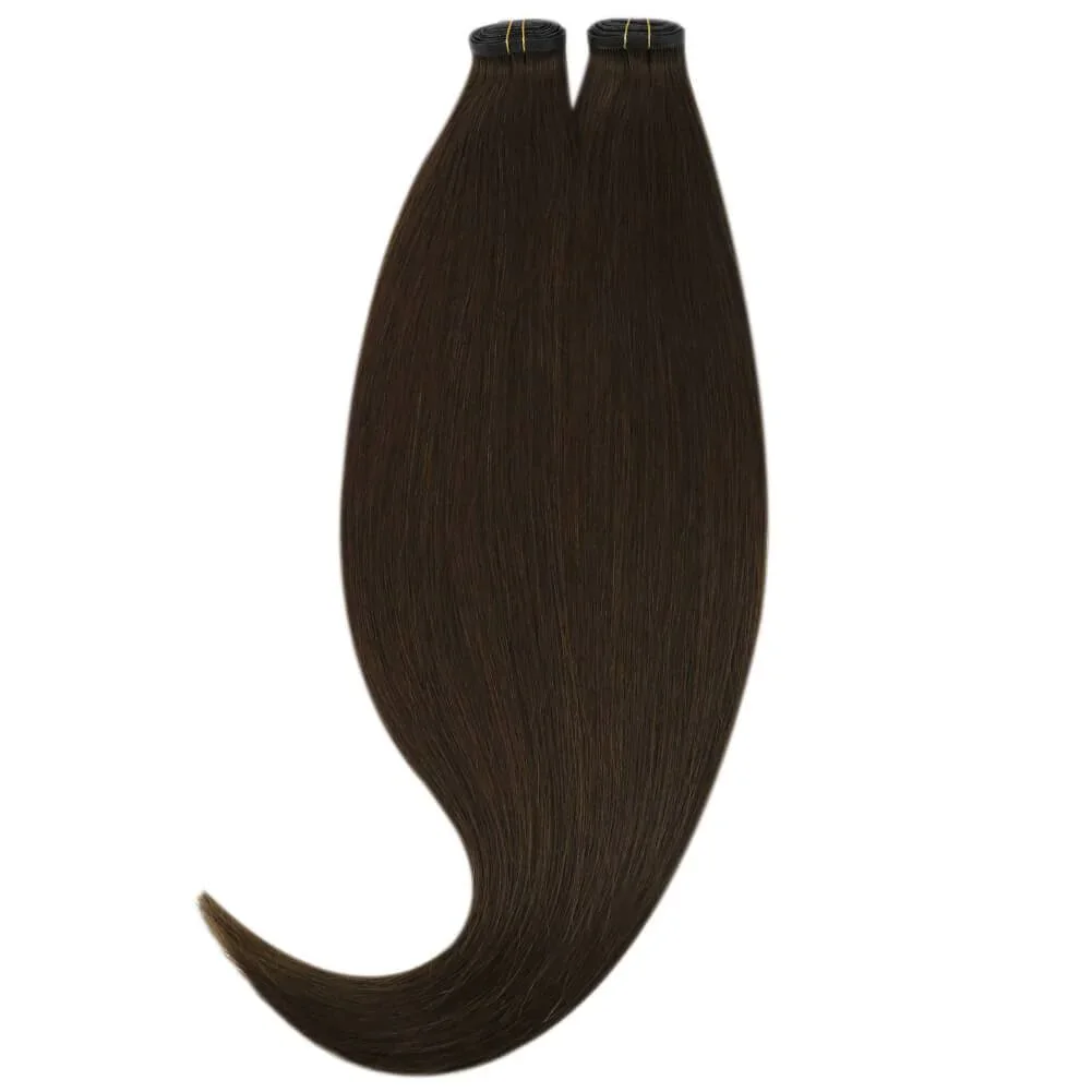 LaaVoo Extensão de cabelo de trama de seda plana invisível 100% cabelo humano real liso natural 14-24 polegadas 50 g/pçs virgem costura sem costura