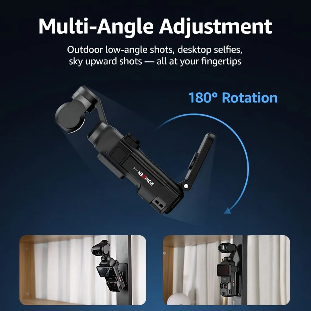 Ronkoen PZ-01 For DJI Osmo Pocket 3 Magnetic Case with Detachable MagSafe Plate Adjustable Tripod Mount camera accessories view 2
