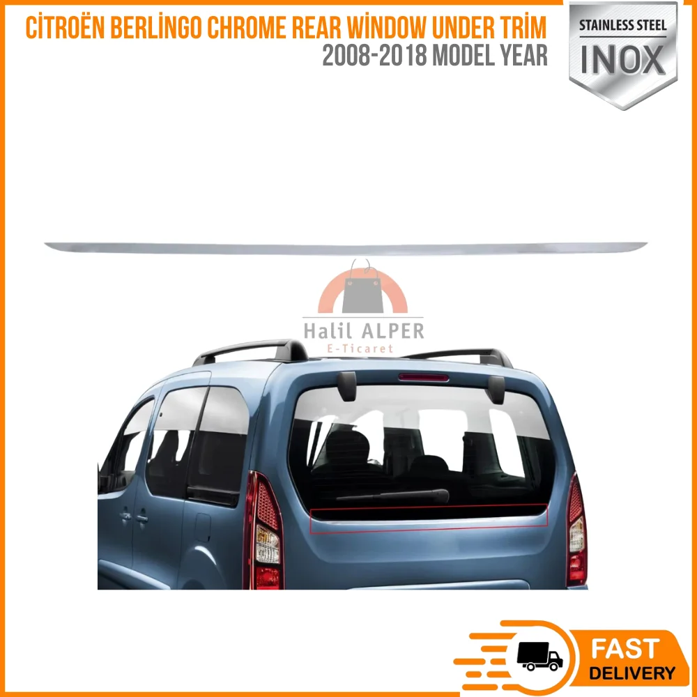 For Citroën Berlingo 2008-2018 Chrome Rear Windows Under Trim Cover Stainless Steel