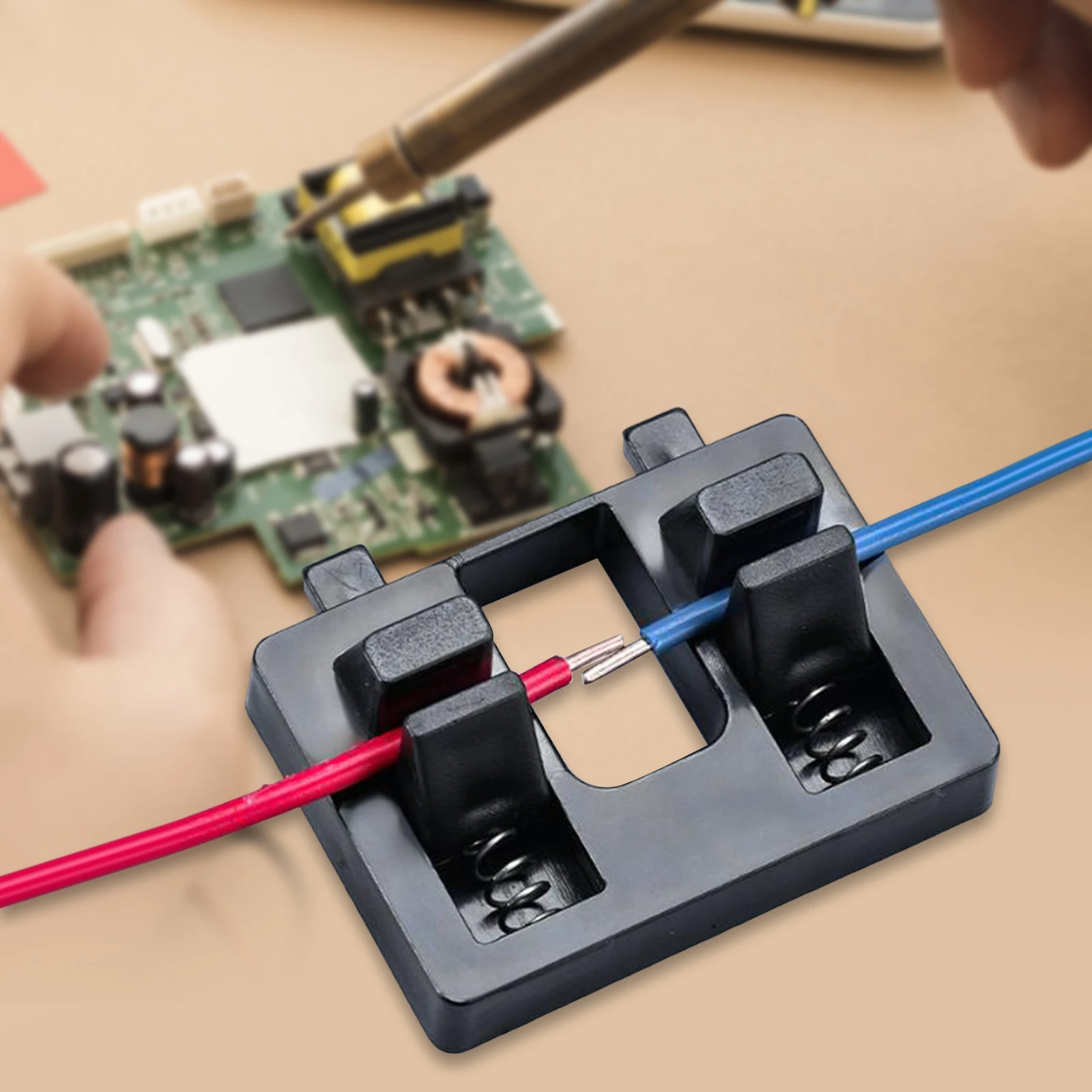 Dispositivo elétrico de soldagem de fio, suporte de fio de solda, rack de reparo de circuito com braçadeiras ajustáveis para cabo de trabalho elétrico