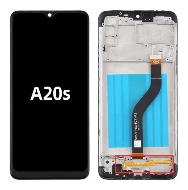 Tela Frontal Display do Galaxy A20S A207 LCD Touch Completo COM ARO