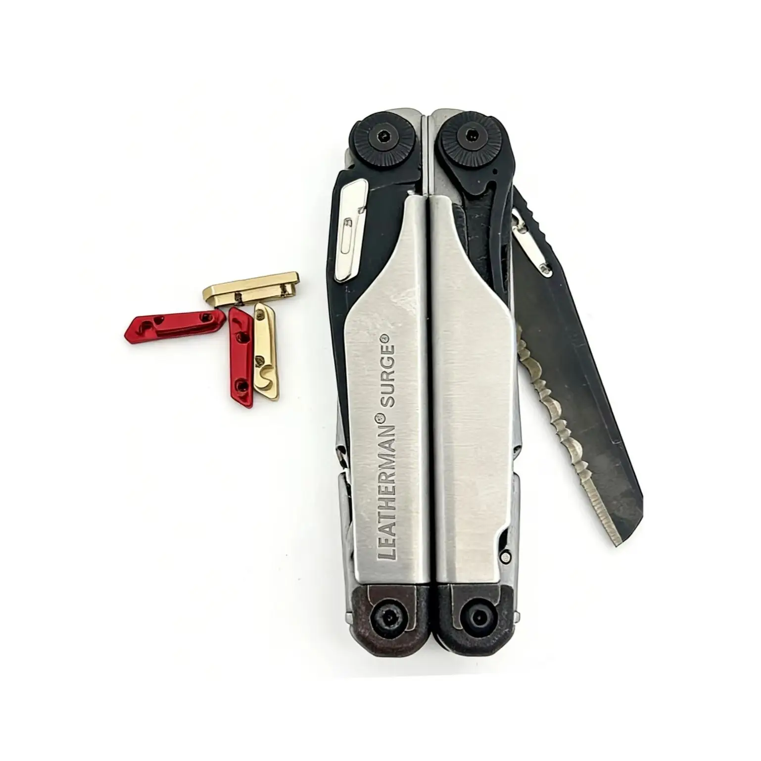Kit de bouton de pouce Leatherman SURGE, Mod à action rapide et déploiement rapide avec fente pour tritium, amélioration EDC en aluminium 7075/laiton