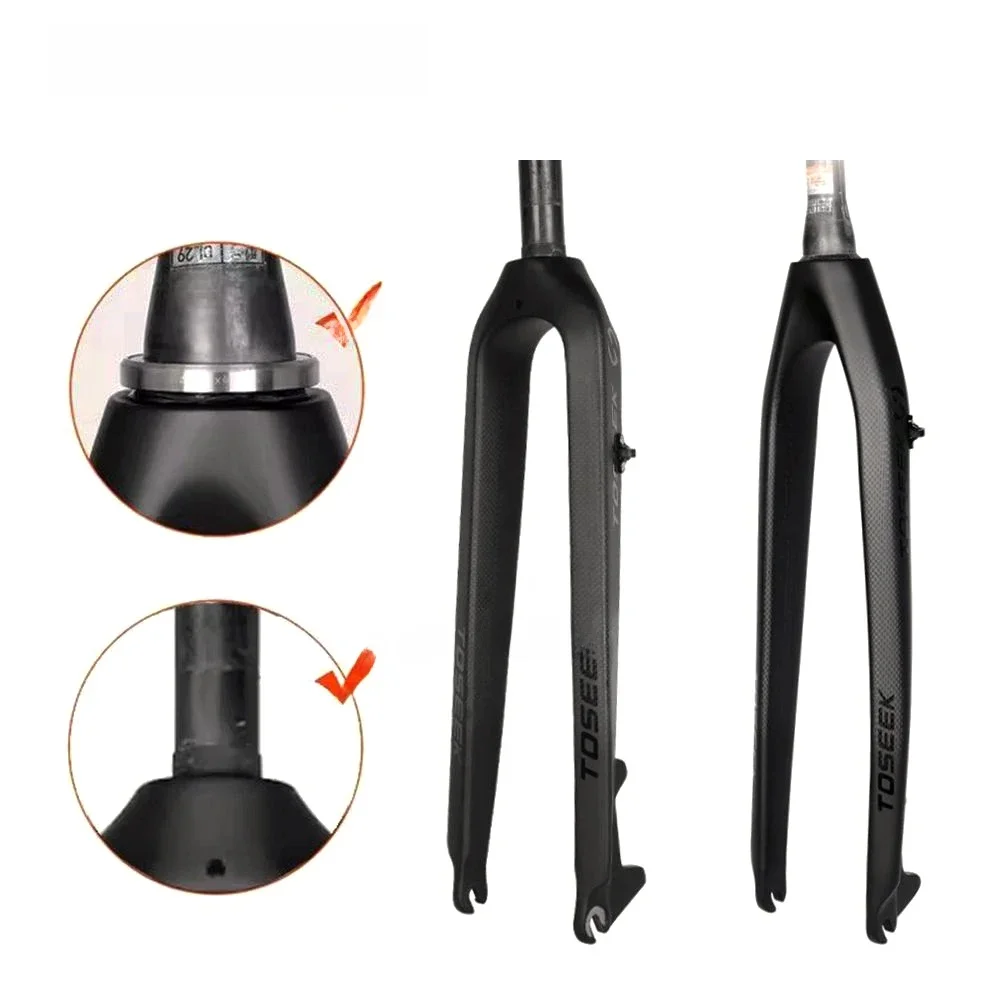 AliExpress TOSEEK T800 Carbon Fiber Bicycle Mountain Front Fork MTB Bike Fork 26/27.5/29 inch Steerer Tube Straight or Tapered QR 9*100mm